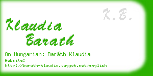 klaudia barath business card