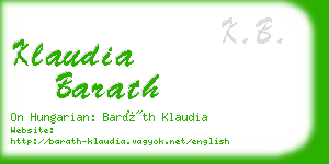 klaudia barath business card